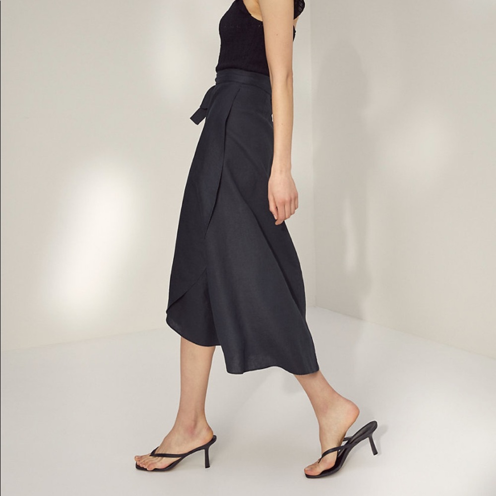 Aritzia Wilfred ELETA Linen Wrap Skirt